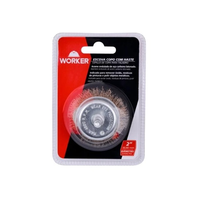 Escova Copo com Haste 2 Pol. Latonada - Worker Escova Copo com Haste 2 Pol. Latonada - Worker