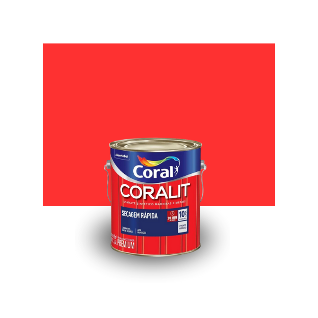 Esmalte Brilhante Coralit Secagem Rápida Balance Vermelho Goya 3,6L - Coral  Esmalte Brilhante Coralit Secagem Rápida Balance Vermelho Goya 3,6L - Coral