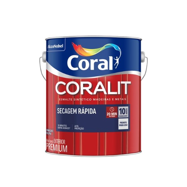 Esmalte Coralit Secagem Rápida 3L Branco - Coral