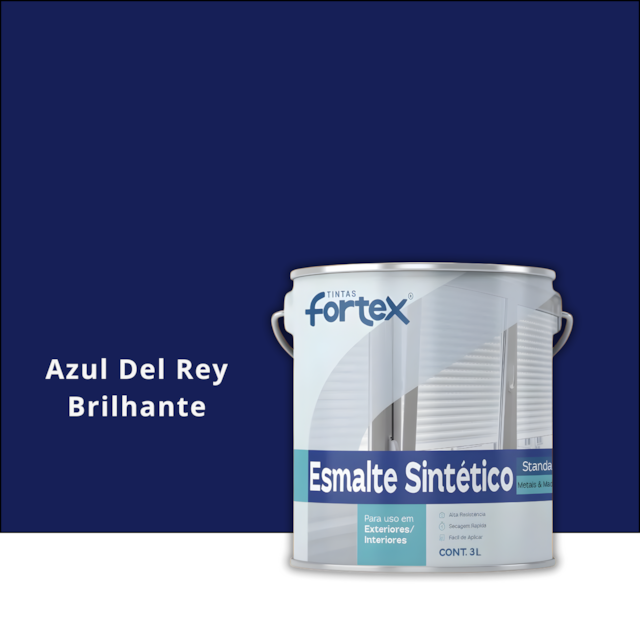 Esmalte Sintético Azul Del Rey Brilhante 3L - FORTEX