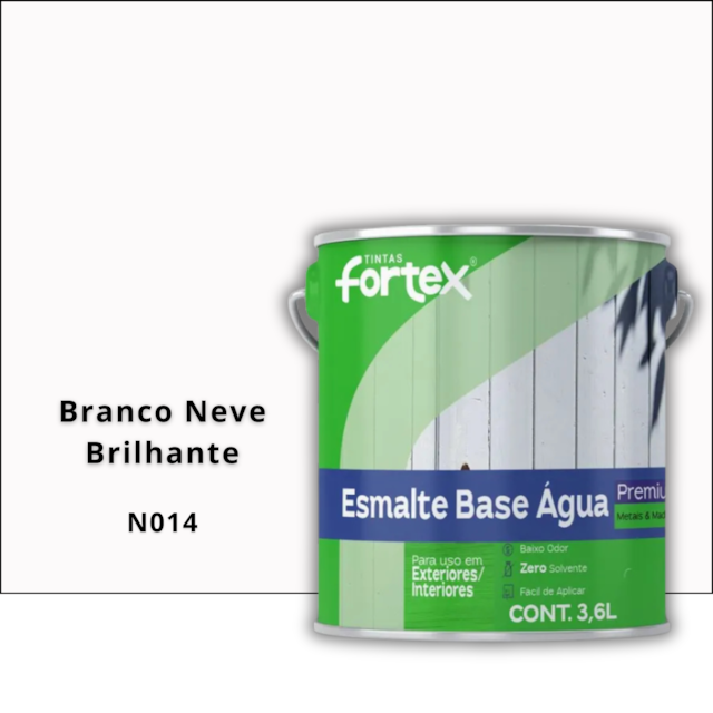 Esmalte Sintético Base D'água Branco Neve Brilhante 3L - FORTEX Esmalte Sintético Base D'água Branco Neve Brilhante 3L - FORTEX