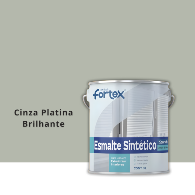 Esmalte Sintético Cinza Platina Brilhante 3L - FORTEX