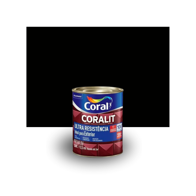 Esmalte Sintético Coralit Fosco Ultra Resistência Preto 112,5ml - Coral  Esmalte Sintético Coralit Fosco Ultra Resistência Preto 112,5ml - Coral