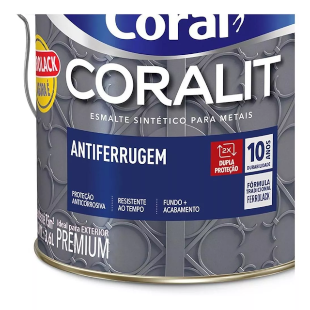 Esmalte Sintético Ferrolack Branco 3,6 Litros - CORAL Esmalte Sintético Ferrolack Branco 3,6 Litros - CORAL
