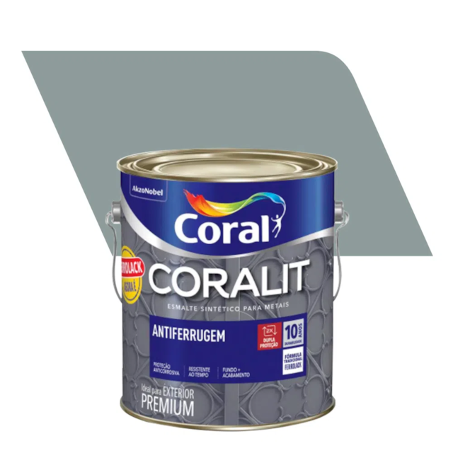 Esmalte Sintético Ferrolack Cinza 3,6 Litros - CORAL Esmalte Sintético Ferrolack Cinza 3,6 Litros - CORAL