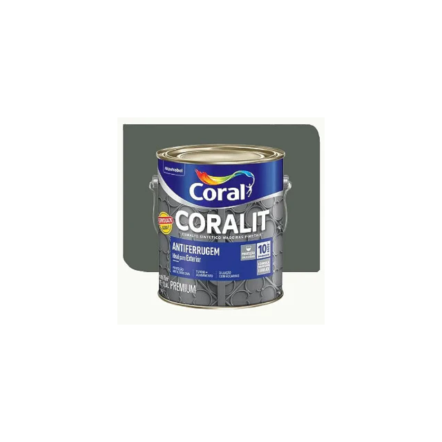 Esmalte Sintético Ferrolack Cinza 3,6 Litros - CORAL Esmalte Sintético Ferrolack Cinza 3,6 Litros - CORAL