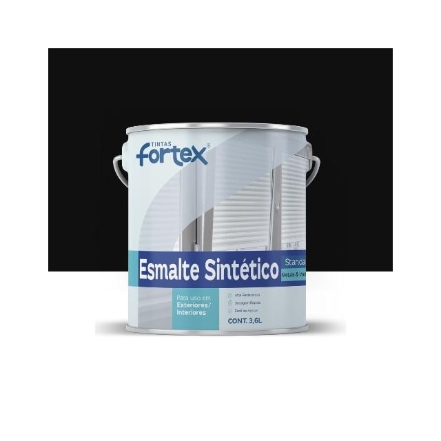 Esmalte Sintético Fortmax Preto Fosco 3,6L - Fortex