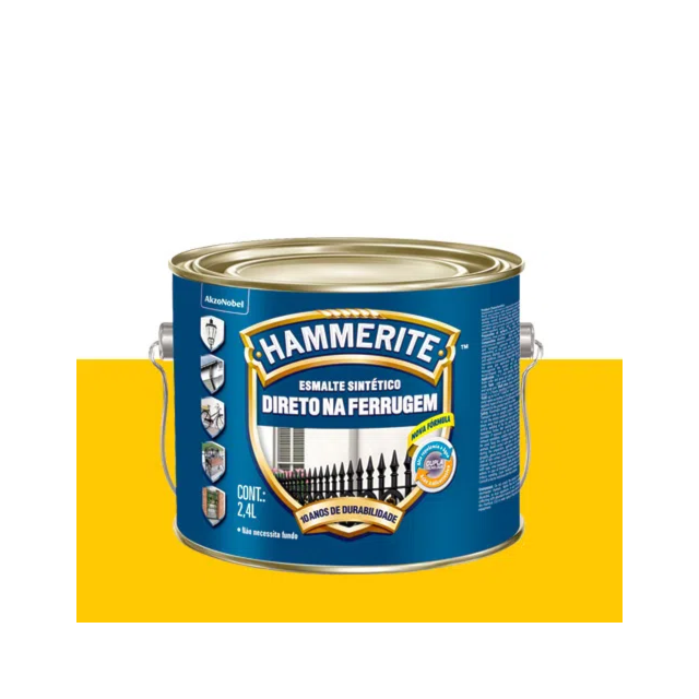 Esmalte Sintético Hammerite Amarelo 2,4 Litros - CORAL Esmalte Sintético Hammerite Amarelo 2,4 Litros - CORAL