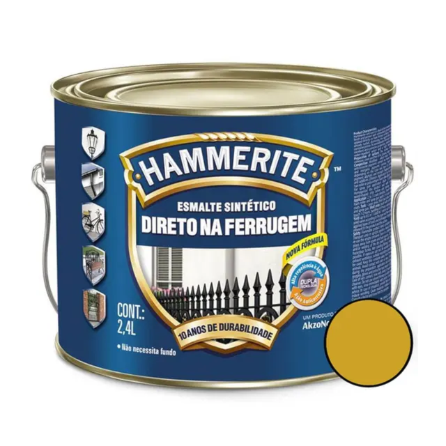 Esmalte Sintético Hammerite Amarelo 2,4 Litros - CORAL Esmalte Sintético Hammerite Amarelo 2,4 Litros - CORAL
