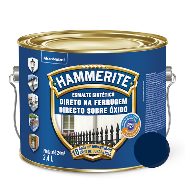 Esmalte Sintético Hammerite Azul 2,4 Litros - CORAL Esmalte Sintético Hammerite Azul 2,4 Litros - CORAL