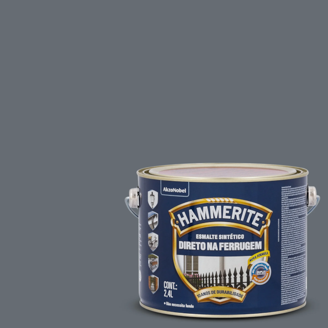 Esmalte Sintético Hammerite cinza Grey 2,4 Litros - CORAL Esmalte Sintético Hammerite cinza Grey 2,4 Litros - CORAL