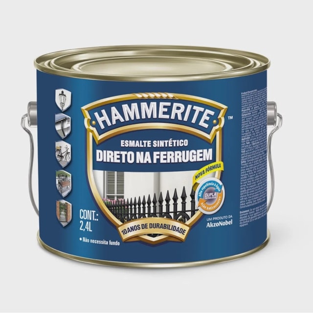 Esmalte Sintético Hammerite cinza Grey 2,4 Litros - CORAL Esmalte Sintético Hammerite cinza Grey 2,4 Litros - CORAL