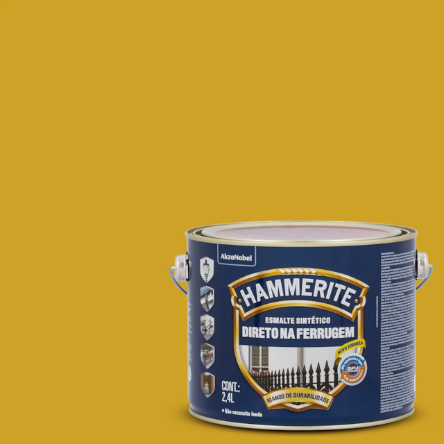 Esmalte Sintético Hammerite Ouro 2,4 Litros - CORAL Esmalte Sintético Hammerite Ouro 2,4 Litros - CORAL