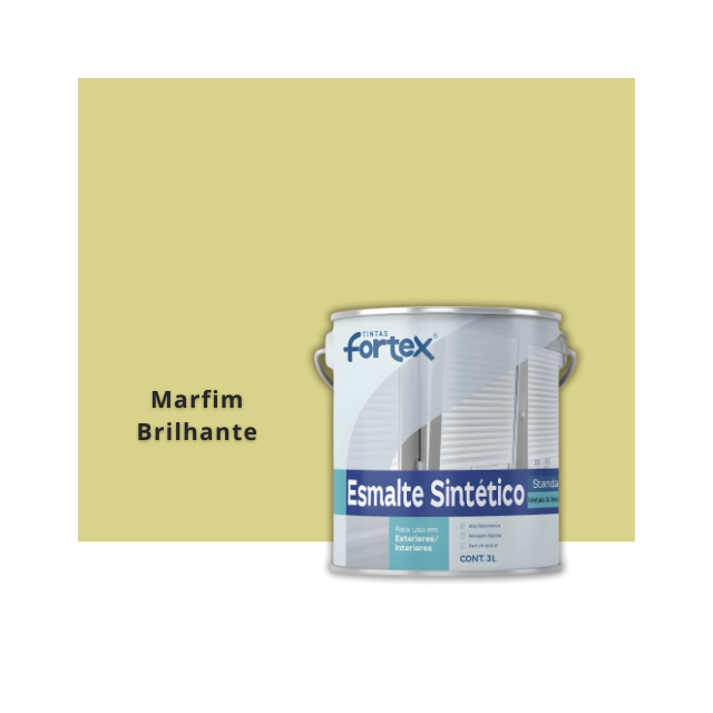 Esmalte Sintético Marfim Brilhante 3L - FORTEX Esmalte Sintético Marfim Brilhante 3L - FORTEX
