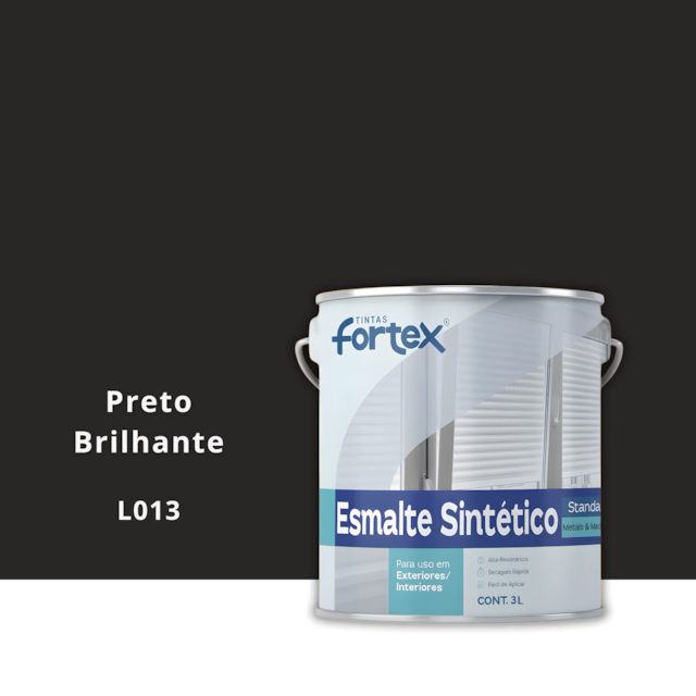 Esmalte Sintético Preto Brilhante  3L - FORTEX