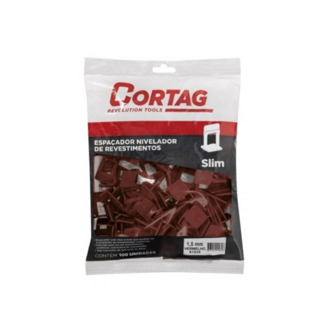 Espaçador de Piso 1,5mm 100 Peças Vermelho - CORTAG Espaçador de Piso 1,5mm 100 Peças Vermelho - CORTAG