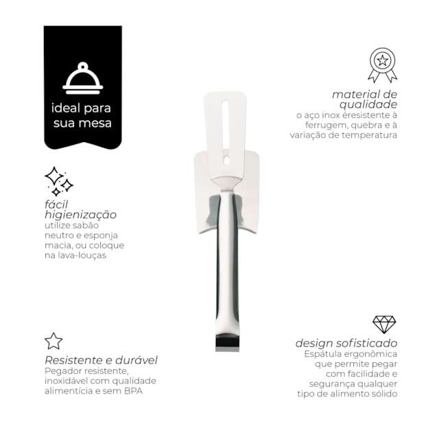 Espátula Culinária Dupla Inox Mimo Style