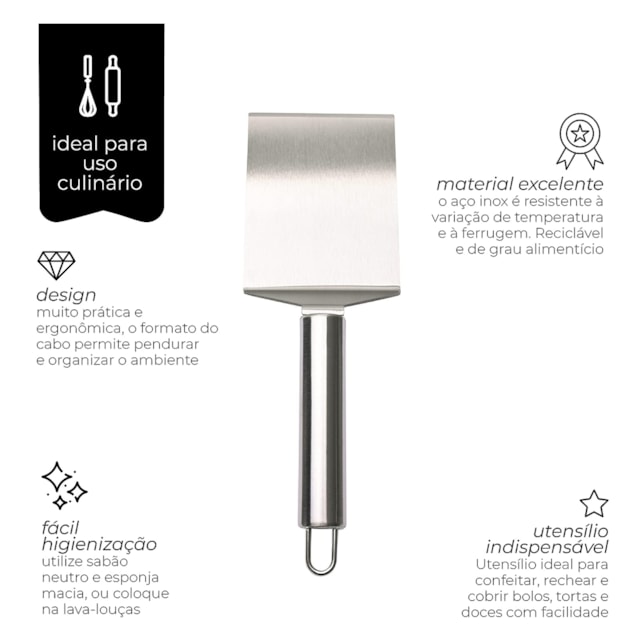 Espátula de Confeitaria Angular em Inox Mimo Style Espátula de Confeitaria Angular em Inox Mimo Style