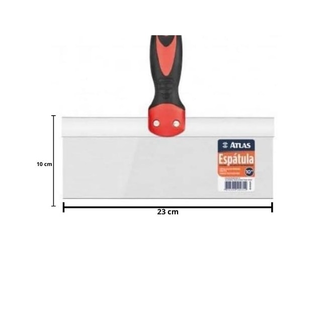 Espátula Retangular Drywall Inox 10 Pol. - ATLAS Espátula Retangular Drywall Inox 10 Pol. - ATLAS