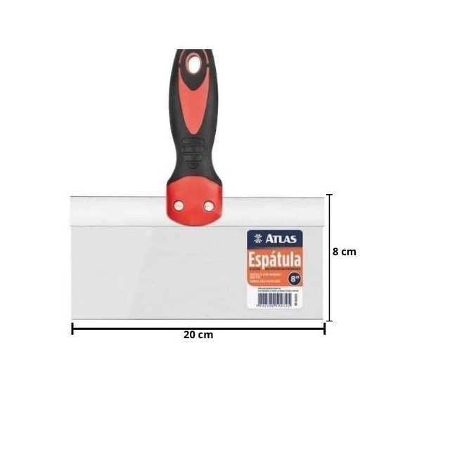 Espátula Retangular Drywall Inox 8 Pol. - ATLAS