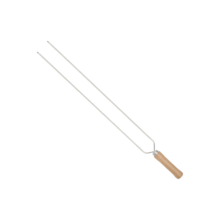 Espeto Duplo em Aço para Churrasco 75 cm com Cabo de Madeira - MOR