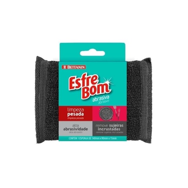 Esponja Abrasiva Limpeza Pesada, Revestida Inox - BETTANIN Esponja Abrasiva Limpeza Pesada, Revestida Inox - BETTANIN
