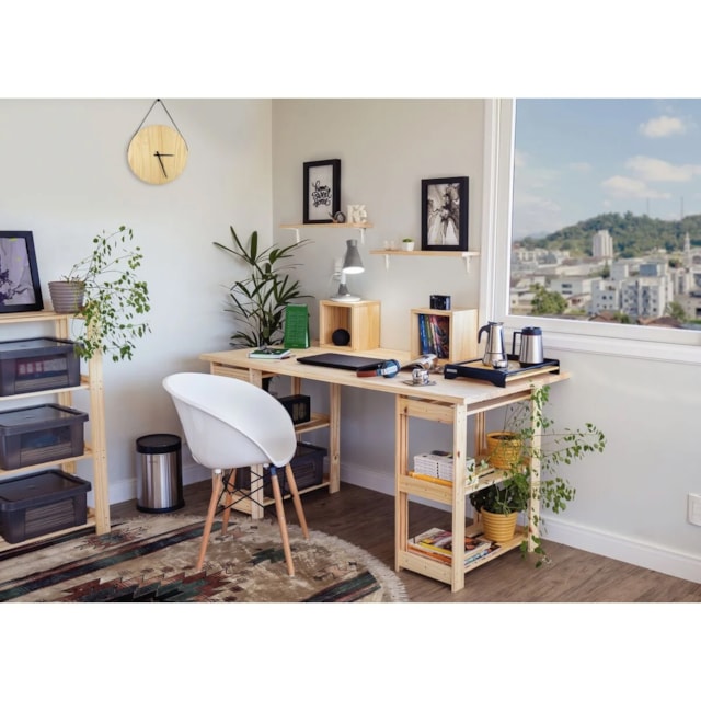 Estante de Madeira Tramontina Modulare 4 Prateleiras 90x30,2 cm Estante de Madeira Tramontina Modulare 4 Prateleiras 90x30,2 cm