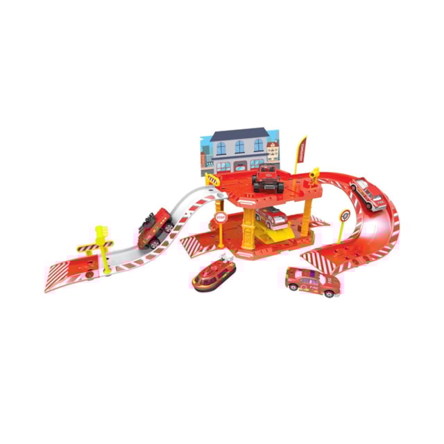 Express Wheels Garagem 40 peças Multikids - BR1235 Bombeiro Express Wheels Garagem 40 peças Multikids - BR1235 Bombeiro