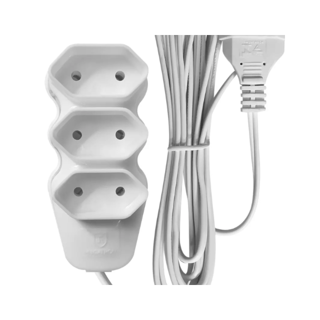 Extensão Elétrica Branca 5M - LIEGE Extensão Elétrica Branca 5M - LIEGE