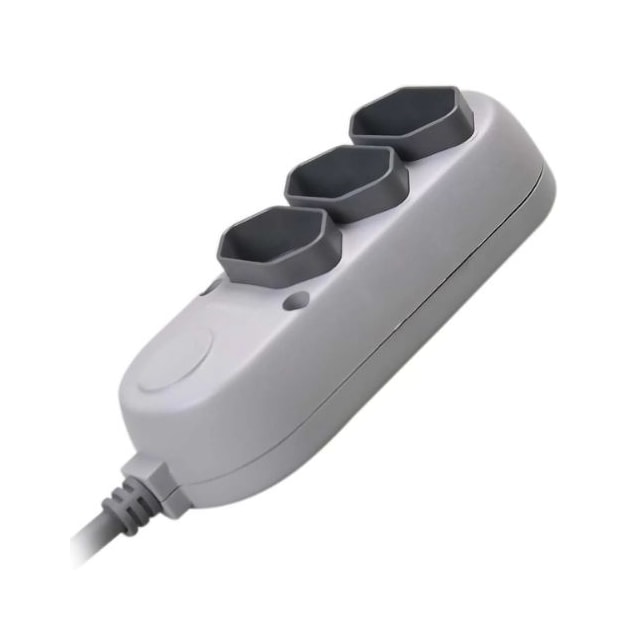 Extensão Elétrica em Termoplástico 3 Tomadas 2P+T 3m 10A 250V Cinza - TRAMONTINA Extensão Elétrica em Termoplástico 3 Tomadas 2P+T 3m 10A 250V Cinza - TRAMONTINA