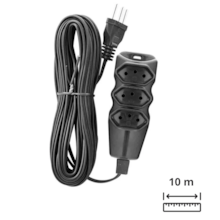 Extensão Elétrica Preta PP 3x0,75mm 10M - LIEGE