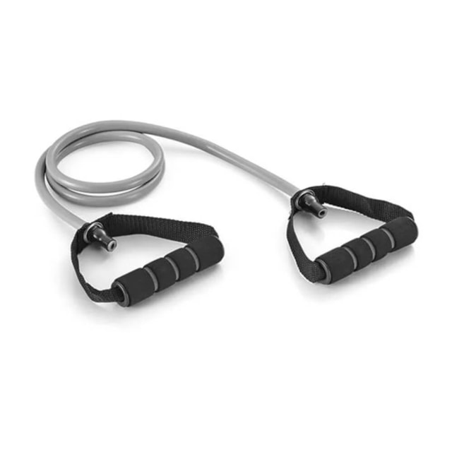 Extensor Elástico Toning Tube com Alça Fitness Cinza/Preto Atrio - ES223 Extensor Elástico Toning Tube com Alça Fitness Cinza/Preto Atrio - ES223