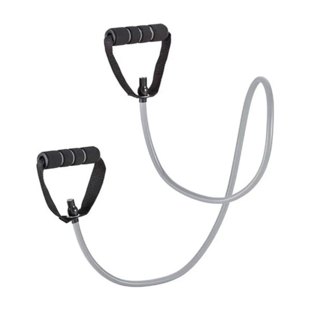 Extensor Elástico Toning Tube com Alça Fitness Cinza/Preto Atrio - ES223 Extensor Elástico Toning Tube com Alça Fitness Cinza/Preto Atrio - ES223