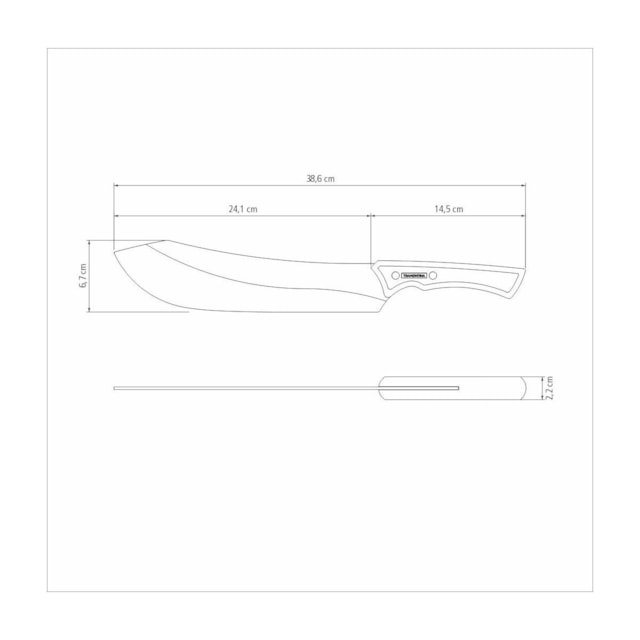 Faca para Carne Tramontina Churrasco Black com Lâmina de Aço Inox Escurecido e Cabo de Madeira 10"