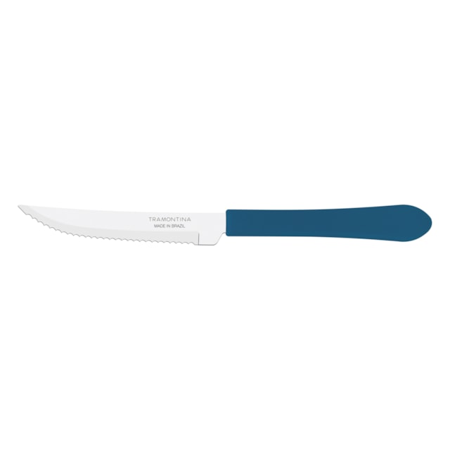 Faca para Churrasco Tramontina Leme com Lâmina em Aço Inox e Cabo de Polipropileno 4" Azul Faca para Churrasco Tramontina Leme com Lâmina em Aço Inox e Cabo de Polipropileno 4" Azul