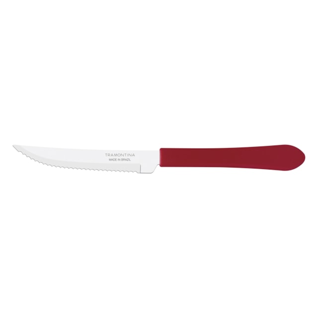 Faca para Churrasco Tramontina Leme com Lâmina em Aço Inox e Cabo de Polipropileno 4" Vermelho Faca para Churrasco Tramontina Leme com Lâmina em Aço Inox e Cabo de Polipropileno 4" Vermelho