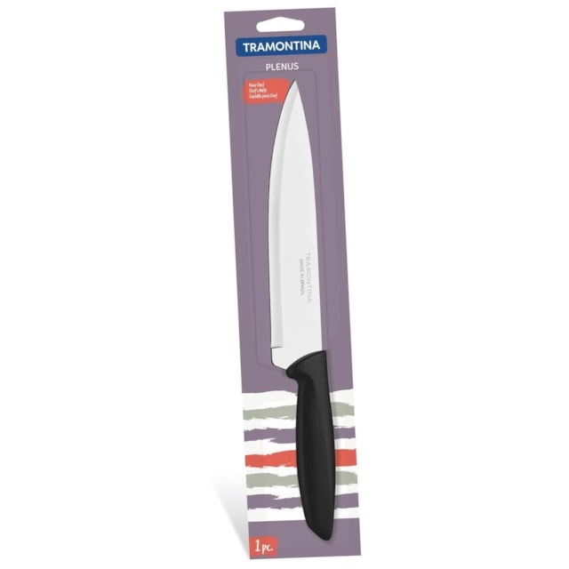 Faca para Cozinha Plenus com Lâmina de Aço Inox e Cabo de Polipropileno Preto 8" - TRAMONTINA Faca para Cozinha Plenus com Lâmina de Aço Inox e Cabo de Polipropileno Preto 8" - TRAMONTINA
