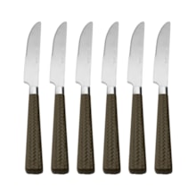 Facas De Mesa Rattan Prata 6 Peças Mimo Style Facas De Mesa Rattan Prata 6 Peças Mimo Style