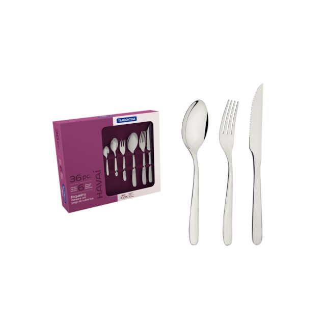 Faqueiro Tramontina Havaí em Aço Inox 36 Peças Faqueiro Tramontina Havaí em Aço Inox 36 Peças