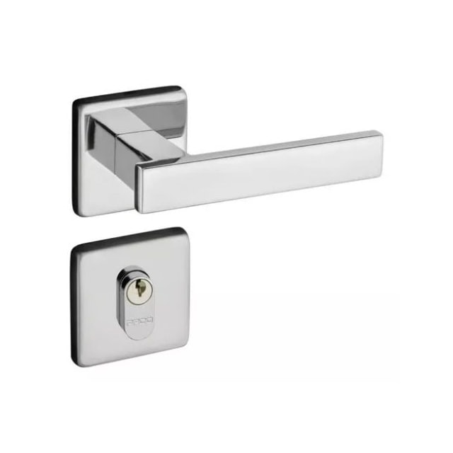 Fechadura de Aço Externa Zamac Concept 408 com Roseta Cromada - Pado Fechadura de Aço Externa Zamac Concept 408 com Roseta Cromada - Pado