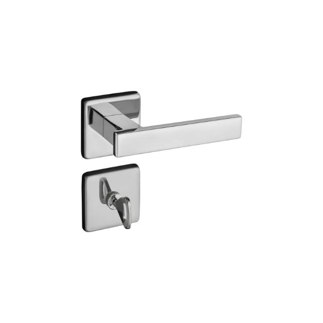 Fechadura de Aço para Banheiro Zamac Concept 408 com Roseta Cromada - Pado Fechadura de Aço para Banheiro Zamac Concept 408 com Roseta Cromada - Pado