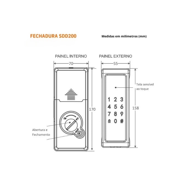 Fechadura Digital Sobrepor SDD200 - SILVANA