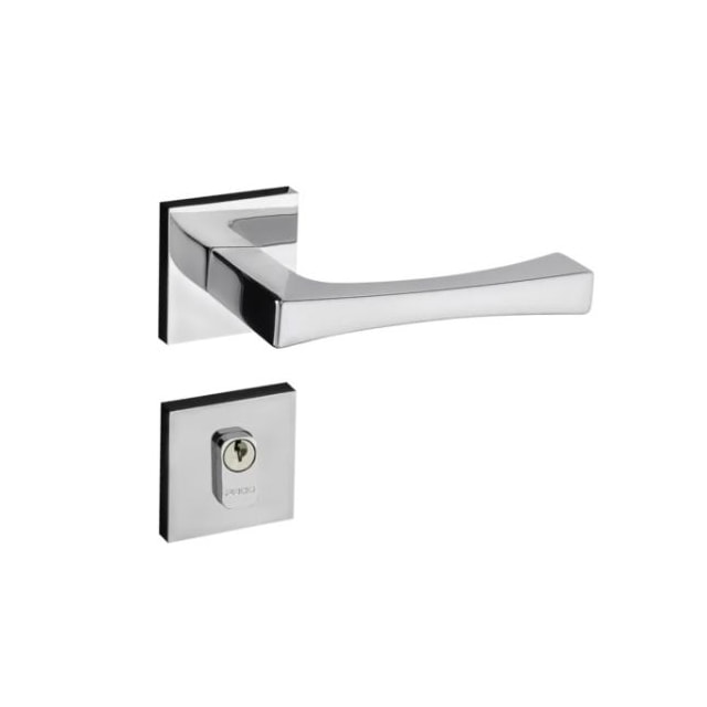 Fechadura Externa Vivaldi Roseta 885 Quadrada Cromada - Pado Fechadura Externa Vivaldi Roseta 885 Quadrada Cromada - Pado