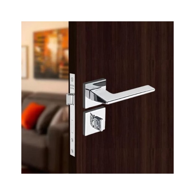 Fechadura para Banheiro com Roseta Quadrada Sara Cromado - Pado Fechadura para Banheiro com Roseta Quadrada Sara Cromado - Pado