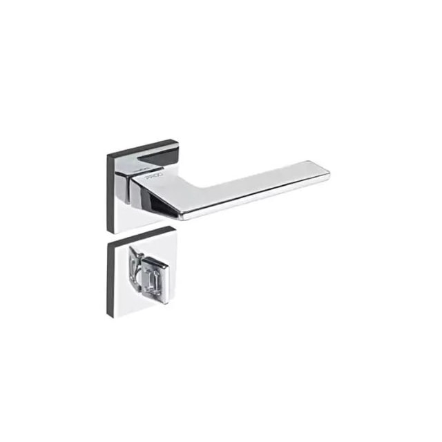 Fechadura para Banheiro com Roseta Quadrada Sara Cromado - Pado Fechadura para Banheiro com Roseta Quadrada Sara Cromado - Pado