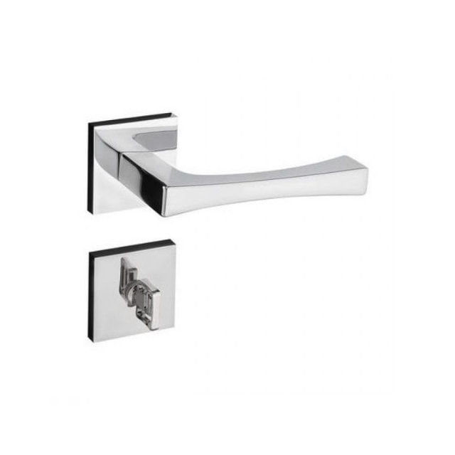 Fechadura para Banheiro Vivaldi 885 Roseta Quadrada Cromada - Pado Fechadura para Banheiro Vivaldi 885 Roseta Quadrada Cromada - Pado