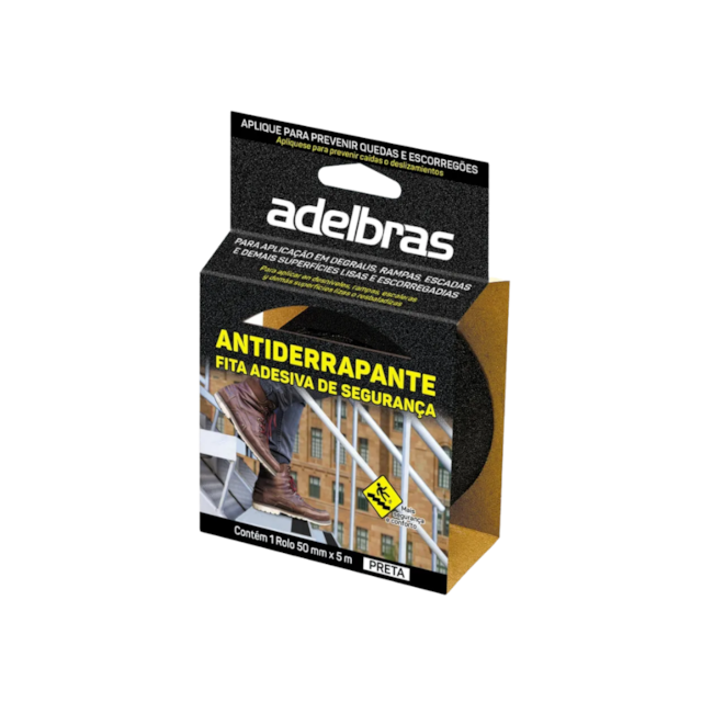 Fita Anti-Derrapante Preta 50mm x 5M - ADELBRAS