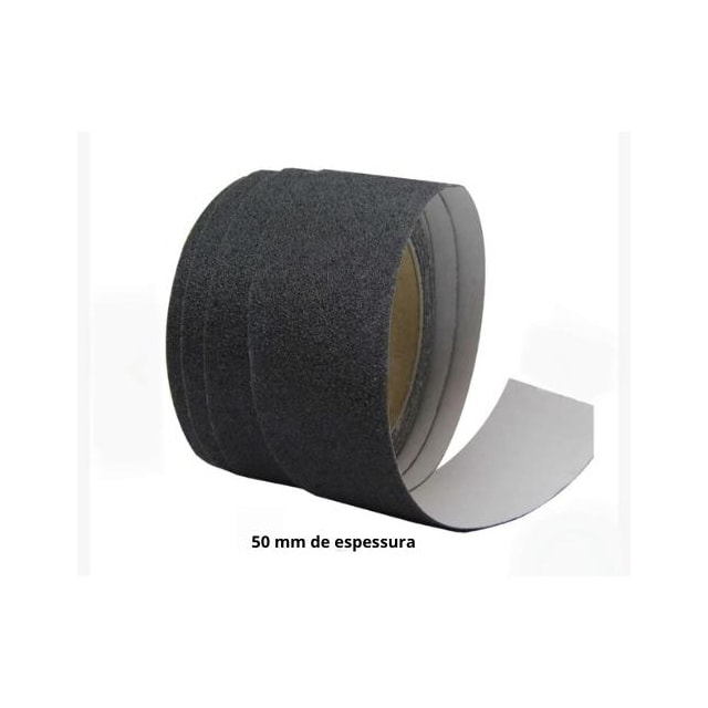 Fita Antiderrapante Preta 50mm x 05m - Adere Fita Antiderrapante Preta 50mm x 05m - Adere