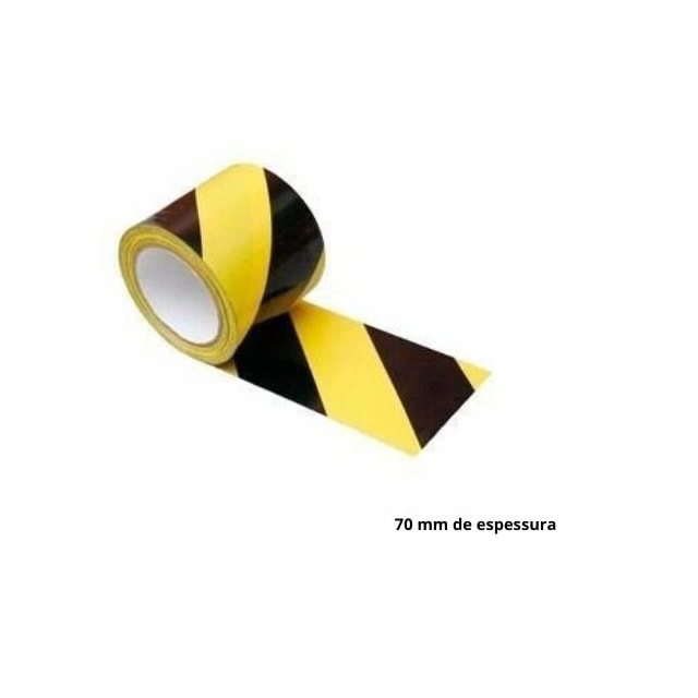 Fita de Demarcação de Área 70mm x 200m Zebrada Amarelo com Preto - Adere Fita de Demarcação de Área 70mm x 200m Zebrada Amarelo com Preto - Adere