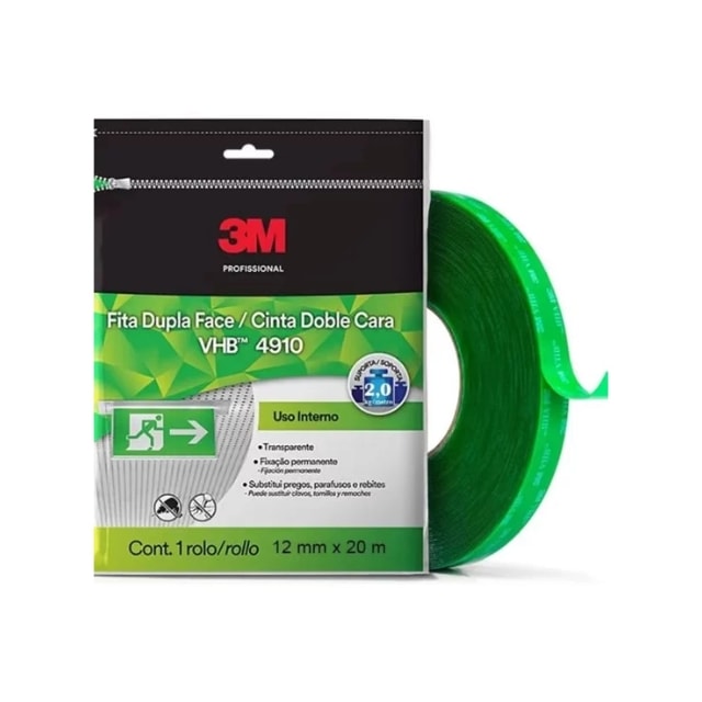 Fita Dupla Face Transparente 12mm x 20M - 3M Fita Dupla Face Transparente 12mm x 20M - 3M